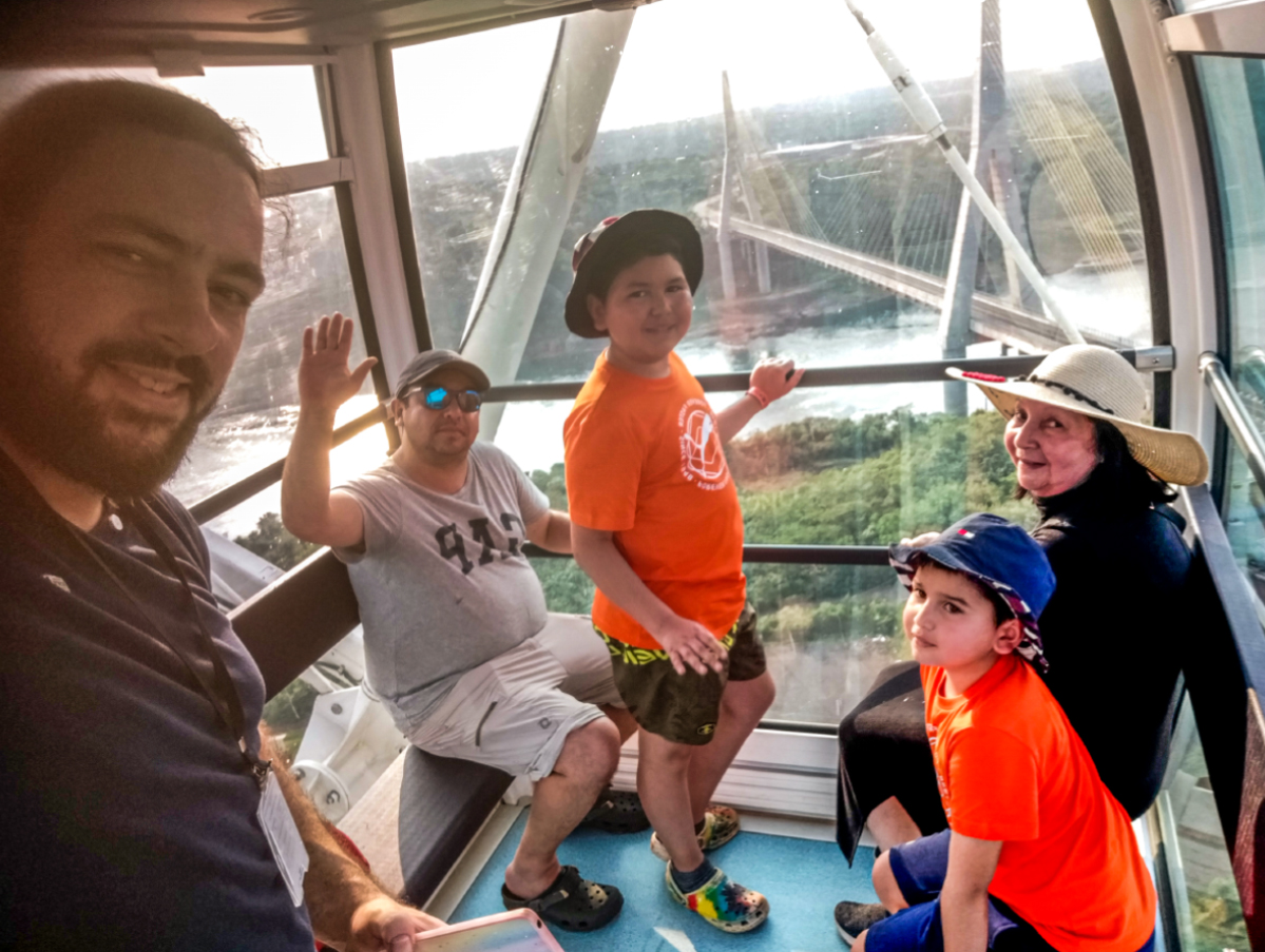 Friends enjoying the falls