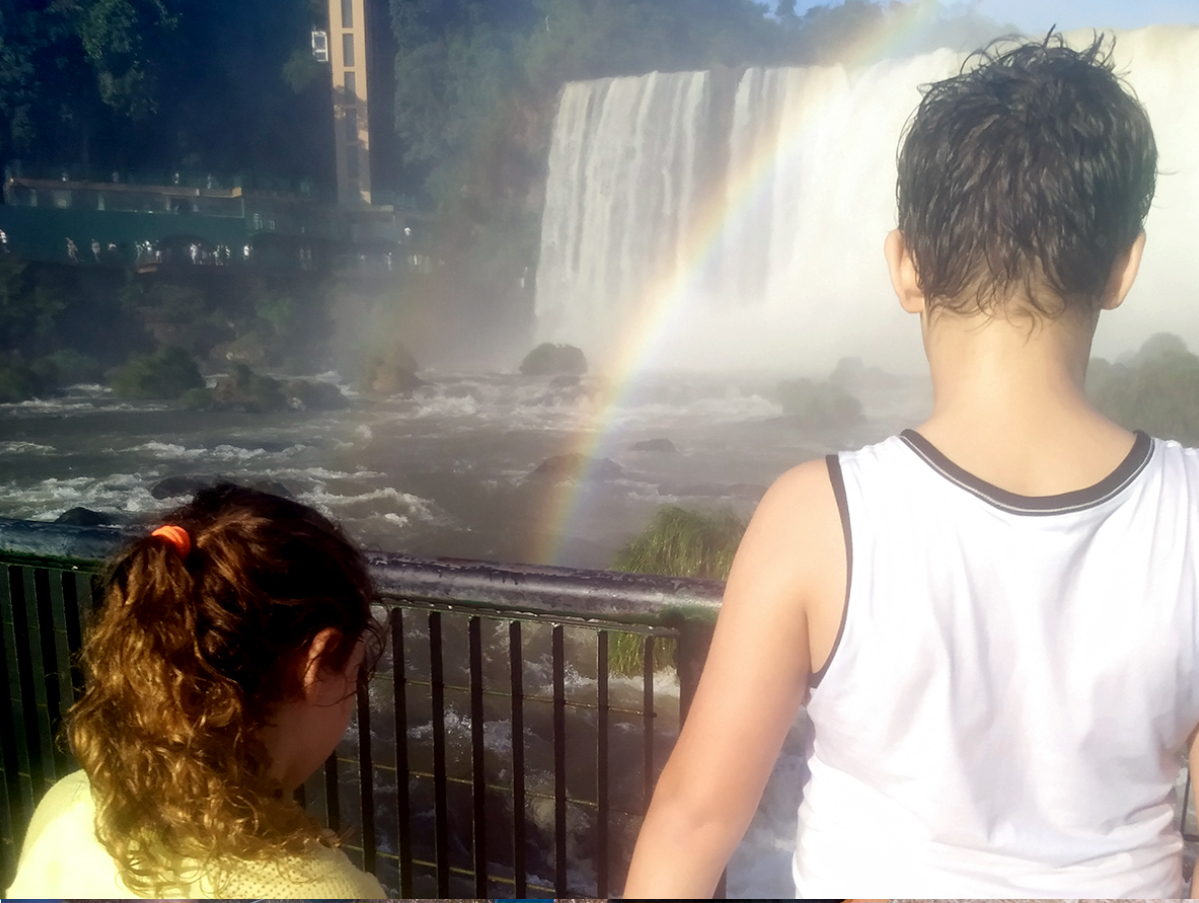 Couple at the Three Borders Landmark